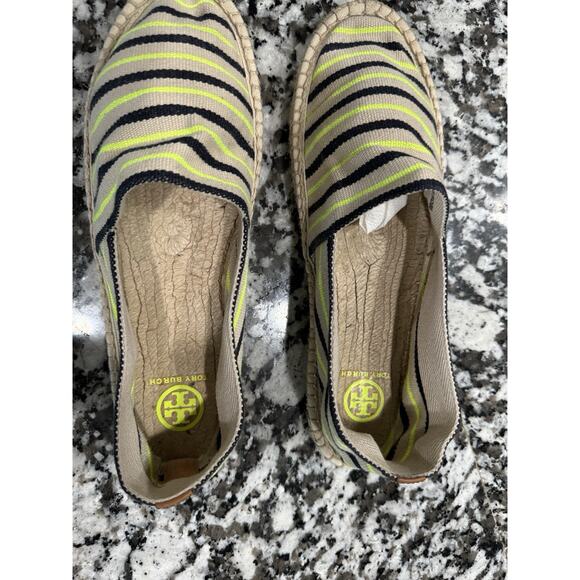Tory Burch Ines Tan Striped Espadrilles Flats Women’s Size 10 GUC - Picture 3 of 6